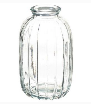 4.5" Glass Ribbed Vase