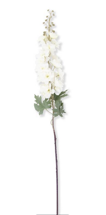 37" White Delphinium Stem