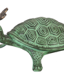 14" Verdigris Metal Turtle w/ Butterfly