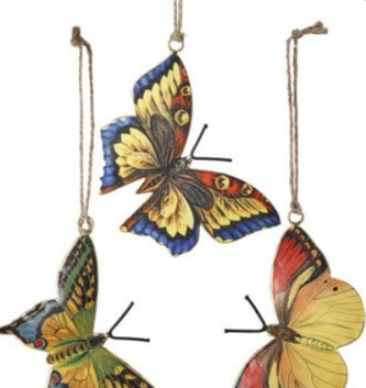 5" Metal Hanging Garden Butterfly (3-Styles)