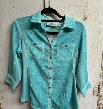 Stonewashed Shirt w/ Crinkle Fabric (2-Colors)