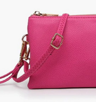 Riley 3 Compartment Crossbody Wristlet (10-Colors)