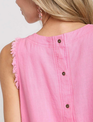 Umgee Back Button Raw Edge Top (3-Colors)