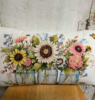 Rectangular Wildflower Pillow