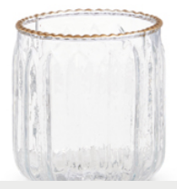 Gold Rim Glass Votive (5-Styles)