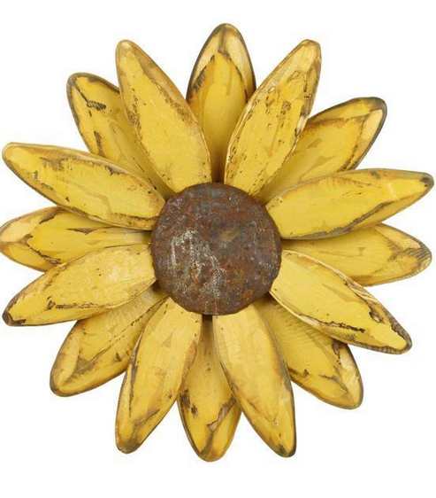 Hand Carved Wooden Sunflower