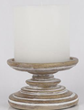 Whitewash Pillar Candle Holder