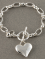 Silver Link Heart Bracelet