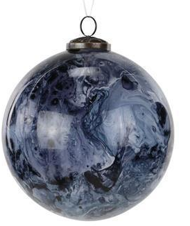 Large Glass Blue Marble Ornament