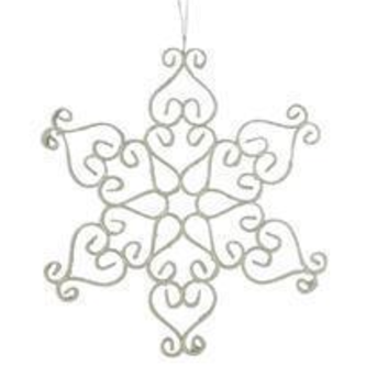 12" Metal Frosted Snowflake (3-Styles)