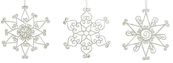 12" Metal Frosted Snowflake