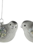 Silver Glitz Bird Ornament (2-Styles)