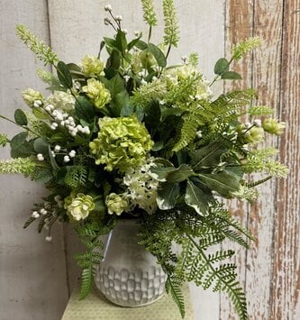 Custom Green Elegance Verbena Arrangement