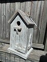 Whitewashed Wooden Birdhouse