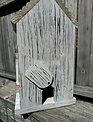 Whitewashed Wooden Birdhouse