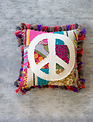 Quilted Peace Sign Pillow