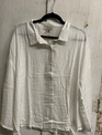 Charlie Paige Silver Striped Button-Up White Top by: Charlie Paige