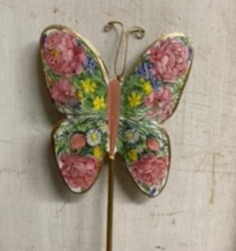 Metal Floral Butterfly Stake (2-Sizes)