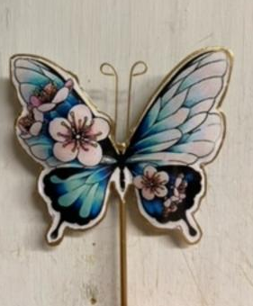 Metal Floral Butterfly Stake