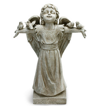 Angel Statue with Birds