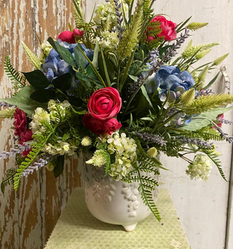 Custom Blue Hydrangea Wildflower Arrangement