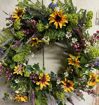 Custom Sunset Wildflower Wreath