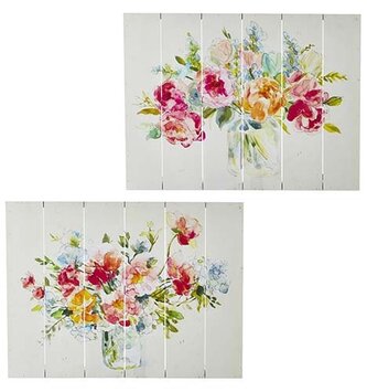 Shiplap Floral Bouquet Wall Art (2 Styles)