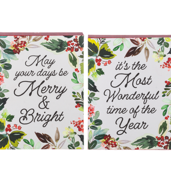 Holly Christmas Message Sign (2 Styles)