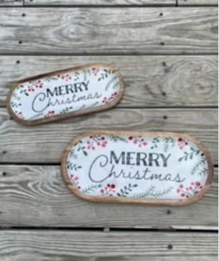 Merry Christmas Oval Tray