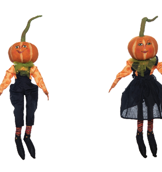 Susie & Huey Pumpkin Head Couple