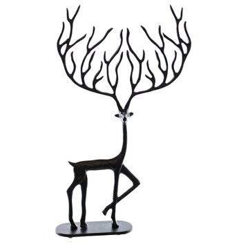 Black Iron Metal Deer with Antlers (2-Sizes)