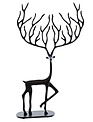 Black Iron Metal Deer with Antlers