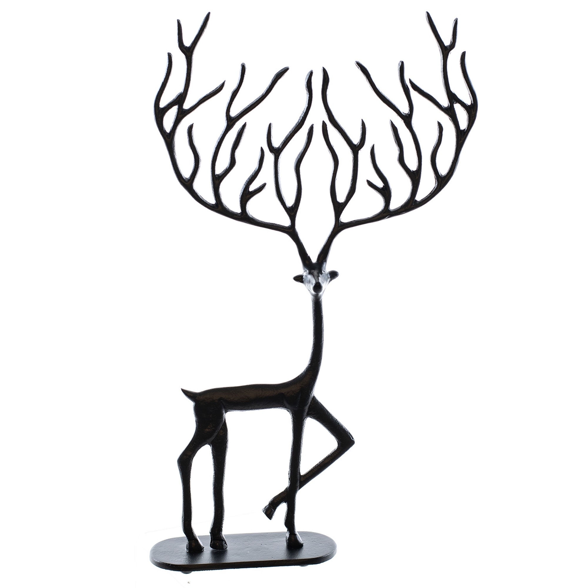 Black Iron Metal Deer with Antlers