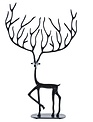 Black Iron Metal Deer with Antlers