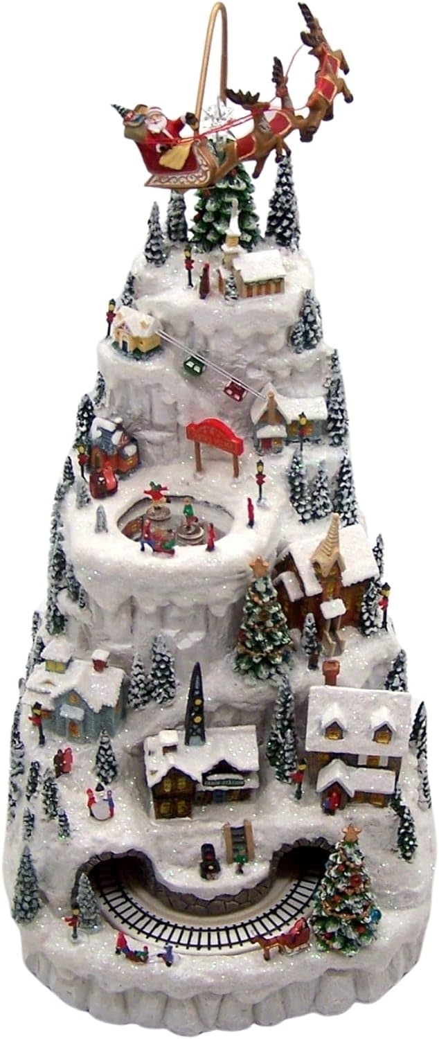Musicial Lighted Snowy Mountain Village Piece