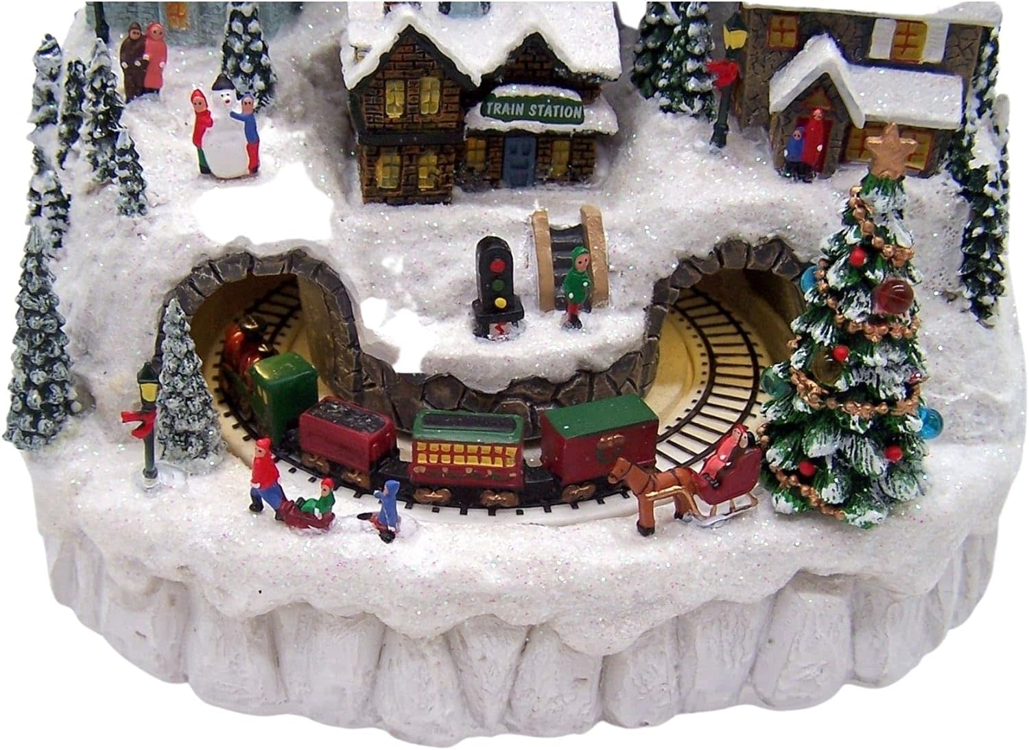 Musicial Lighted Snowy Mountain Village Piece