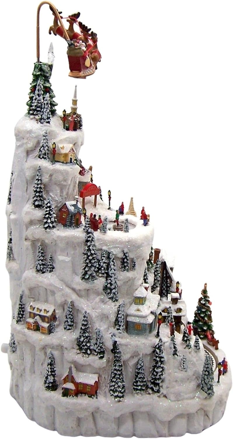 Musicial Lighted Snowy Mountain Village Piece