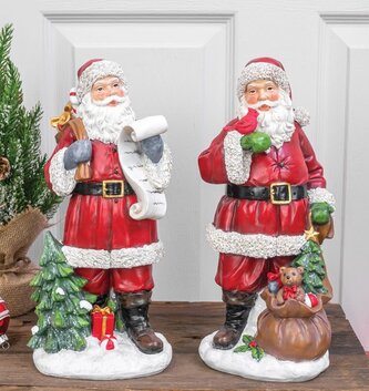 Jolly Red Suit Tabletop Santa (2-Styles)