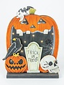 Wooden Lighted Jack-O-Lantern Sign