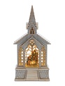 LED Battery Operated Church Holy Family Snowglobe