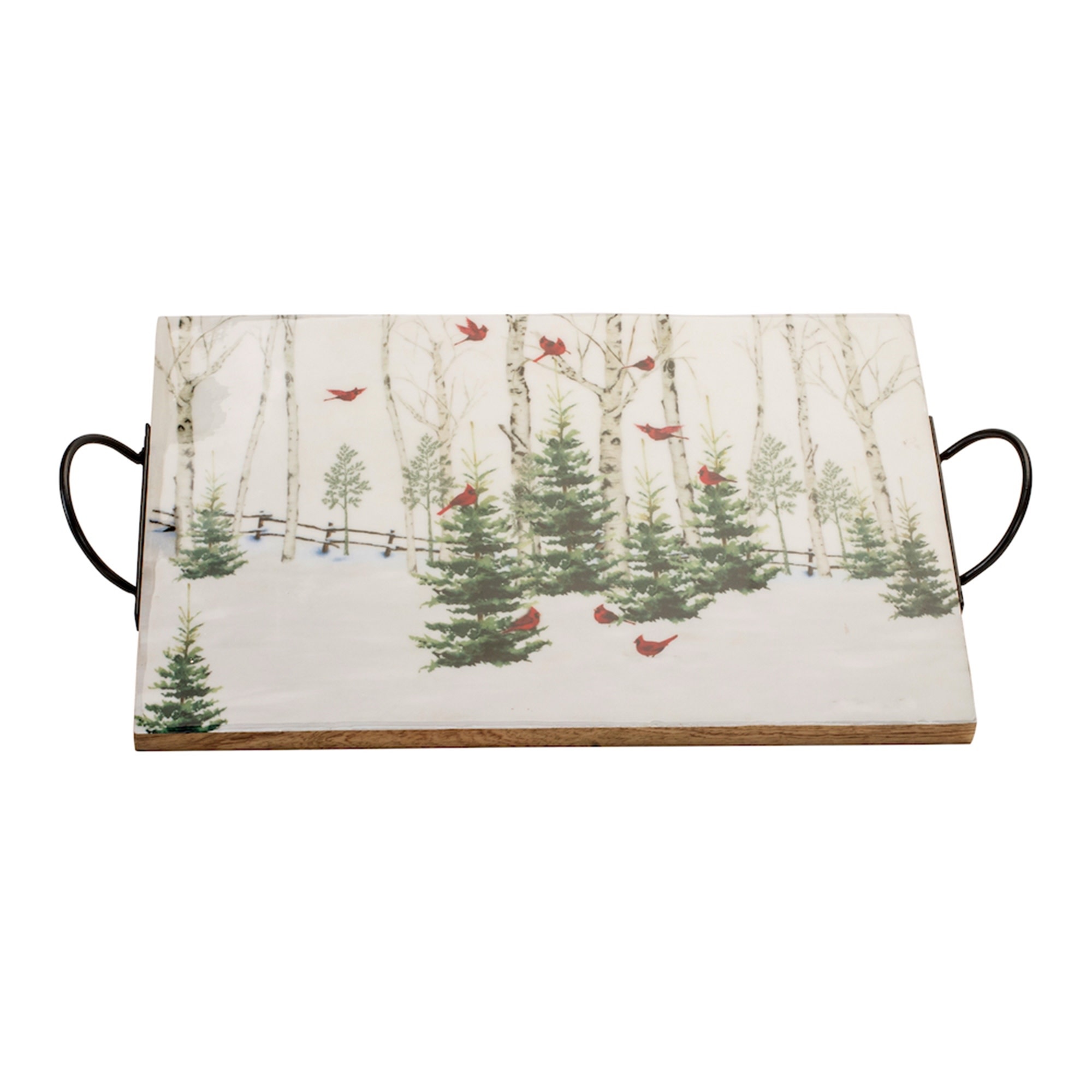 Winter Forest Tray with Handles