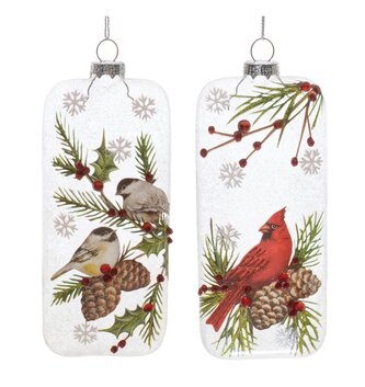 Glass Winter Bird Ornament (2-Styles)