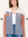 Hooded Color Block Shacket By: Staccato