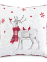 18" Square Embroidered Deer & Cardinal Pillow