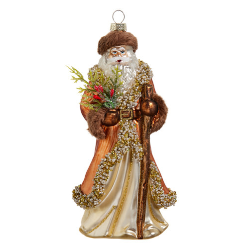 Glass Mountain Santa Ornament