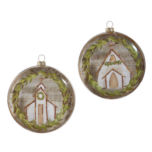 Boxwood Church Ornament