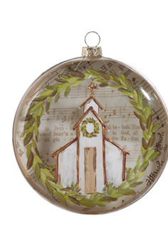 Boxwood Church Ornament
