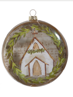 Boxwood Church Ornament