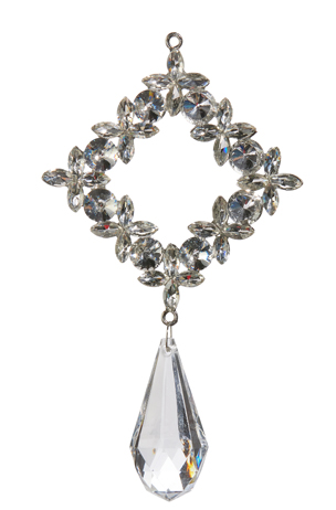Square Crystal Drop Ornament