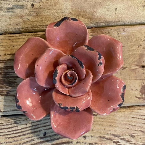 Pink Ceramic Rose